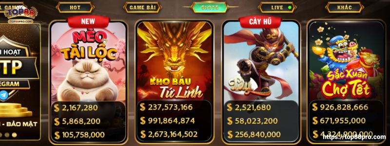 Nhung tua game hot nhat sanh Slots Game Top88